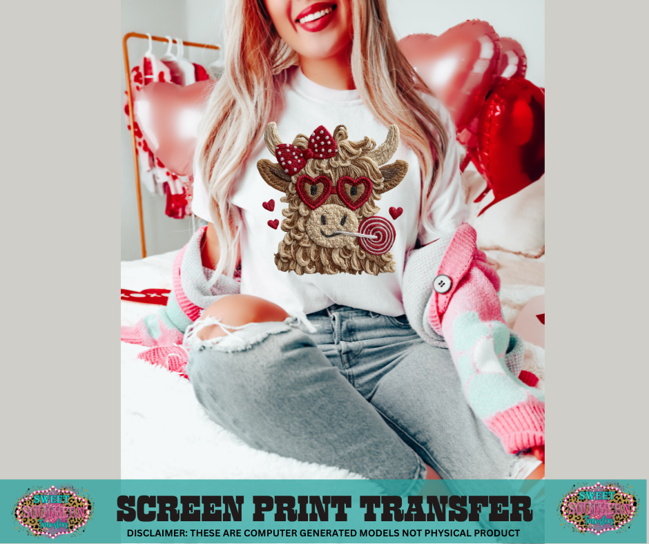 FULL COLOR SCREEN PRINT  - LOLIPOP COW YARN