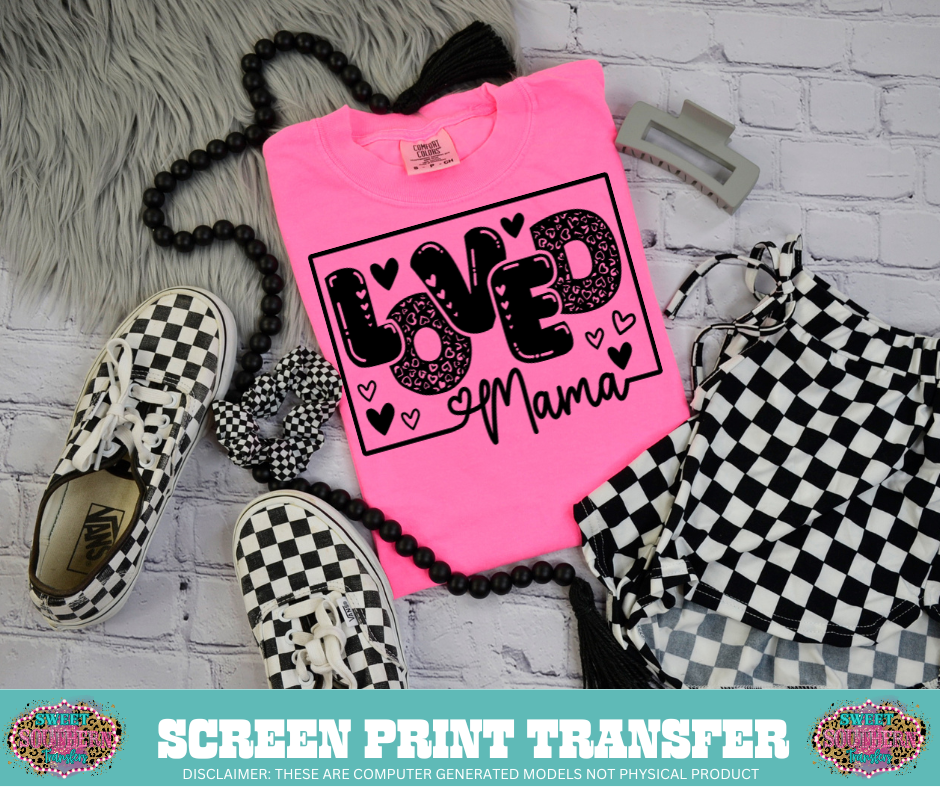 SINGLE COLOR SCREEN PRINT - LOVED MAMA CHEETAH