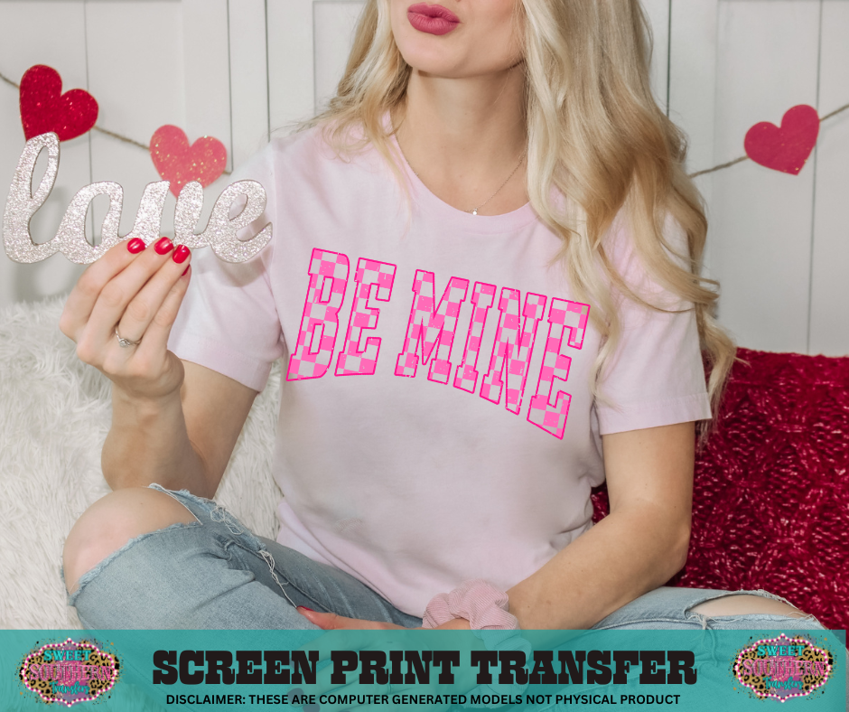 SINGLE COLOR SCREEN PRINT - BE MIME CHECKERED