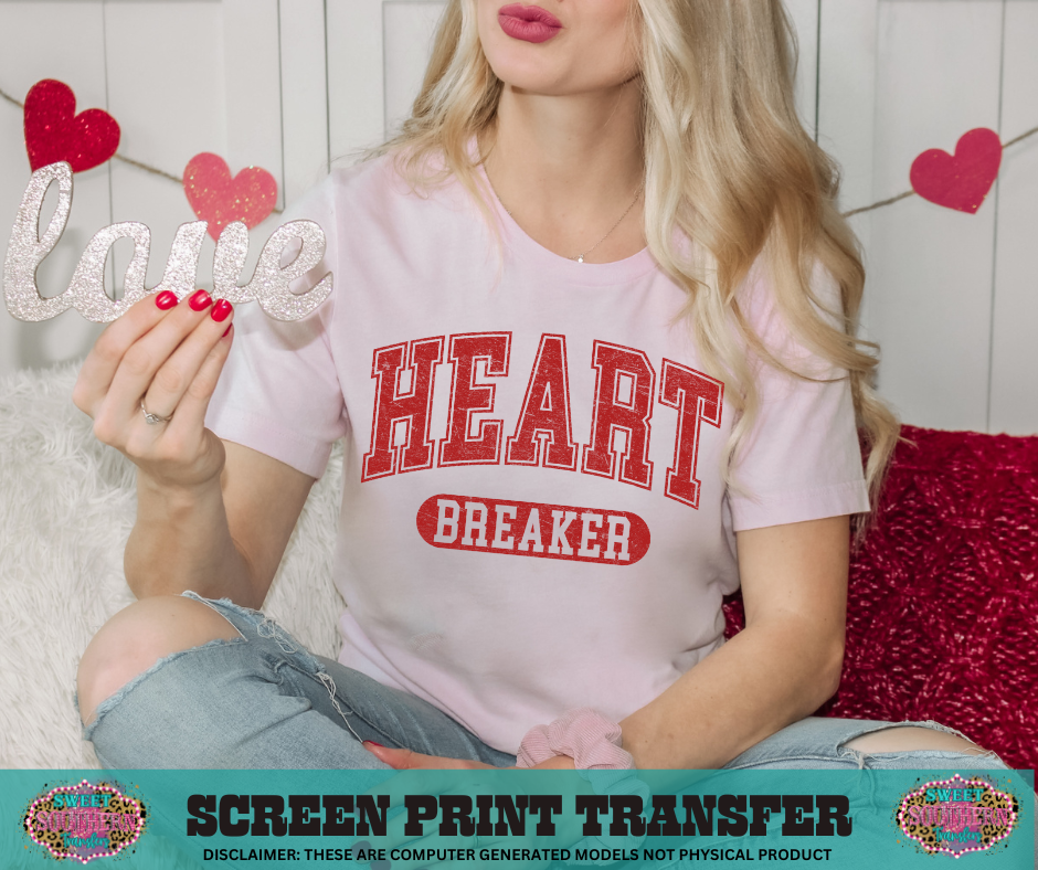 SINGLE COLOR SCREEN PRINT - HEART BREAKER VARISTY