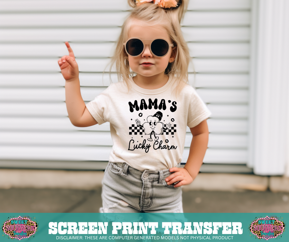 FULL COLOR SCREEN PRINT  - MAMA CHECKERED YARN