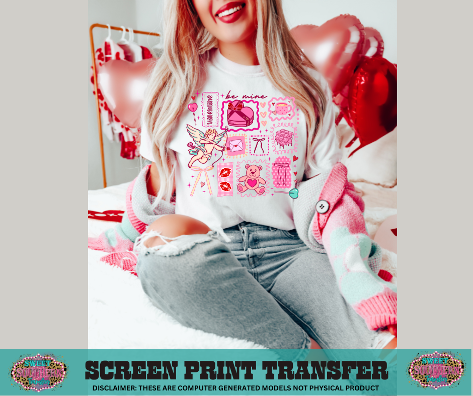 FULL COLOR SCREEN PRINT  - XOXO CHECKERED BOW