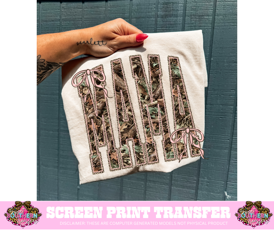 FULL COLOR SCREEN PRINT  - MAMA PINK CAMO