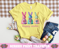 FULL COLOR SCREEN PRINT  - HAPPY EASTER RHINESTONE