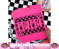 SINGLE COLOR SCREEN PRINT TRANSFER   - MAMA BOW CHECKERED