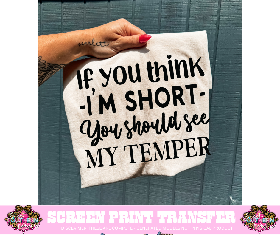 SINGLE COLOR SCREEN PRINT TRANSFER   - TEMPER