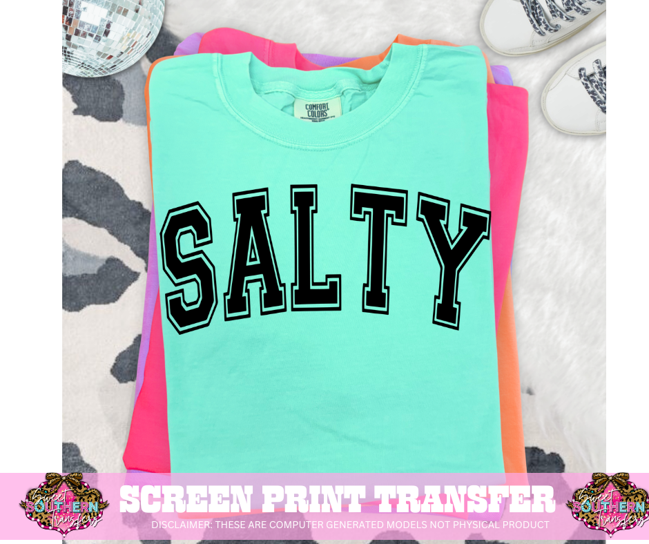 SINGLE COLOR SCREEN PRINT TRANSFER   - SALTY