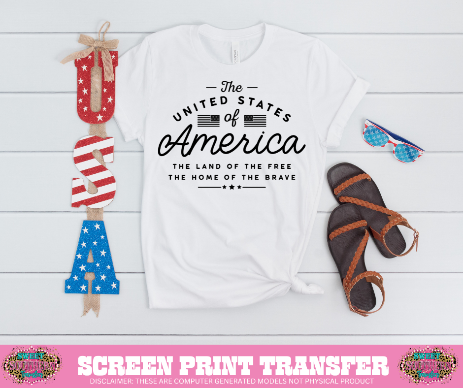 SINGLE COLOR SCREEN PRINT  - THE UNITED STATES OF AMERICA