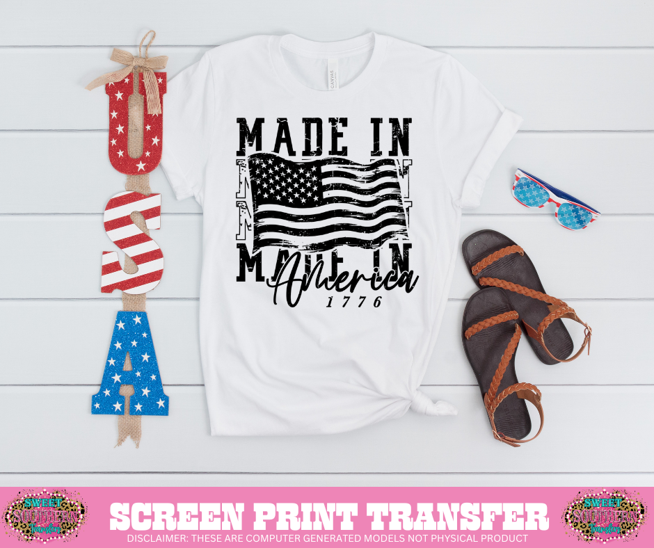SINGLE COLOR SCREEN PRINT  -  MADE IN AMERICA