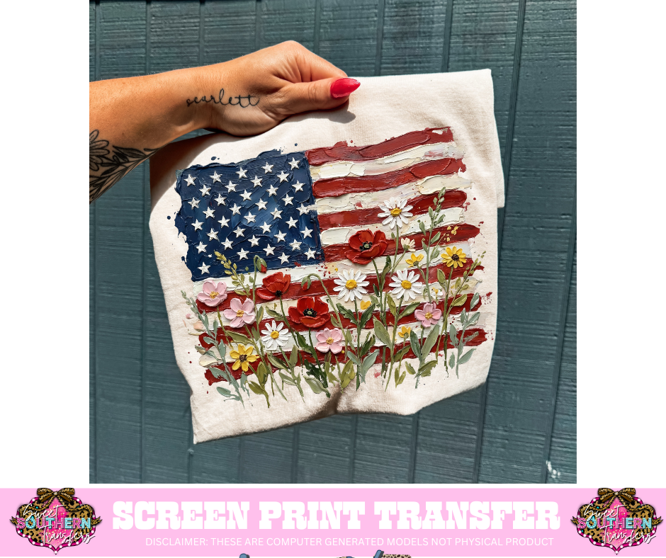 FULL COLOR SCREEN PRINT  - FLOWER FLAG