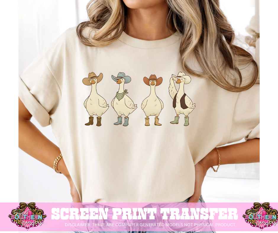 FULL COLOR SCREEN PRINT  - GOOSE COWBOY