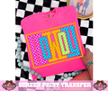 FULL COLOR SCREEN PRINT  - NEON HOWDY CHECKERED