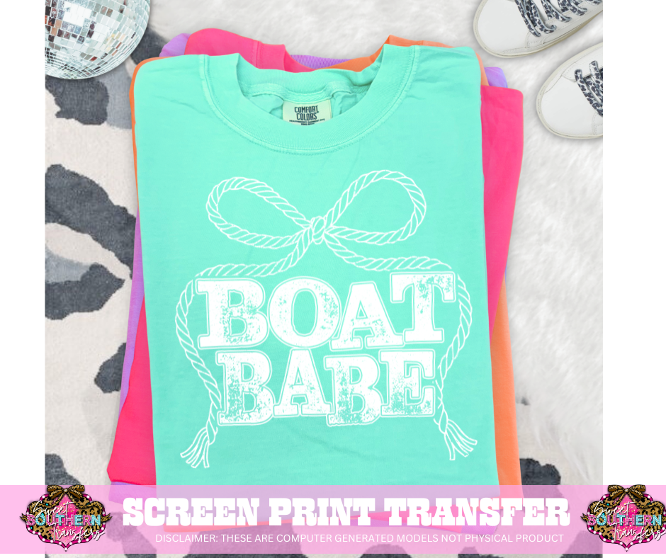 SINGLE COLOR SCREEN PRINT - BOAT BABE BOW