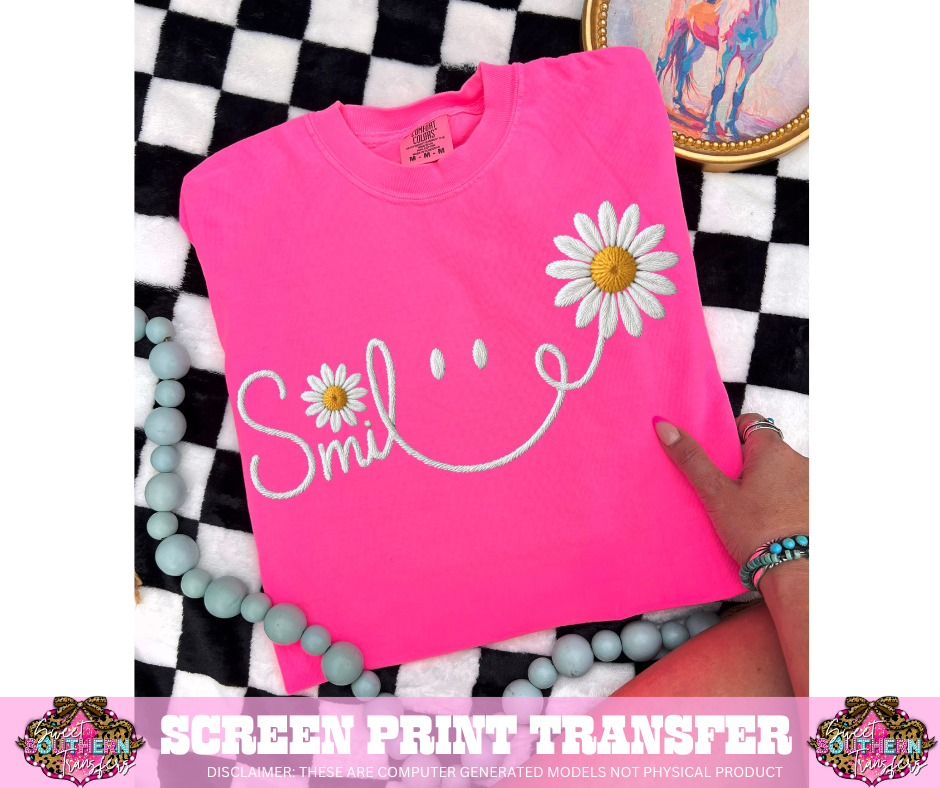 FULL COLOR SCREEN PRINT- SMILE FLORAL