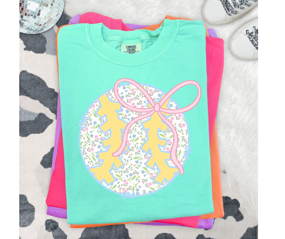 FULL COLOR SCREEN PRINT- FLORAL SOFTBALL