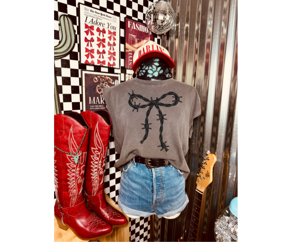 SINGLE COLOR SCREEN PRINT - BOW BARBWIRE