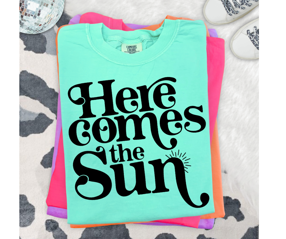 SINGLE COLOR SCREEN PRINT - HERE COMES THE SUN