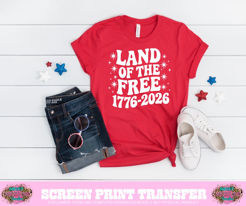 SINGLE COLOR SCREEN PRINT - LAND OF THE FREE