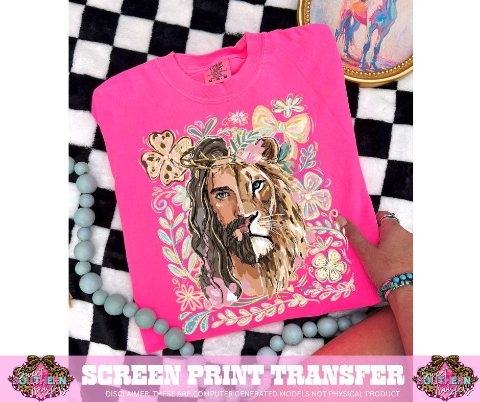 FULL COLOR SCREEN PRINT- JESUS LION