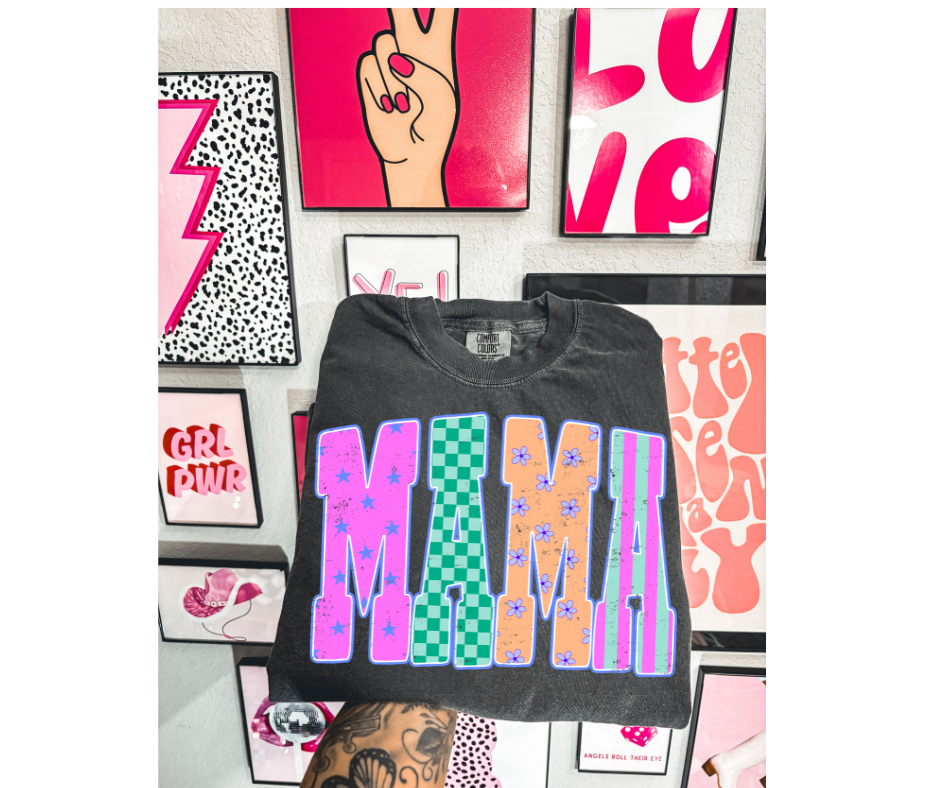 FULL COLOR SCREEN PRINT- MAMA STRIPES