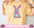 FULL COLOR SCREEN PRINT  - RHINESTONE BUNNY