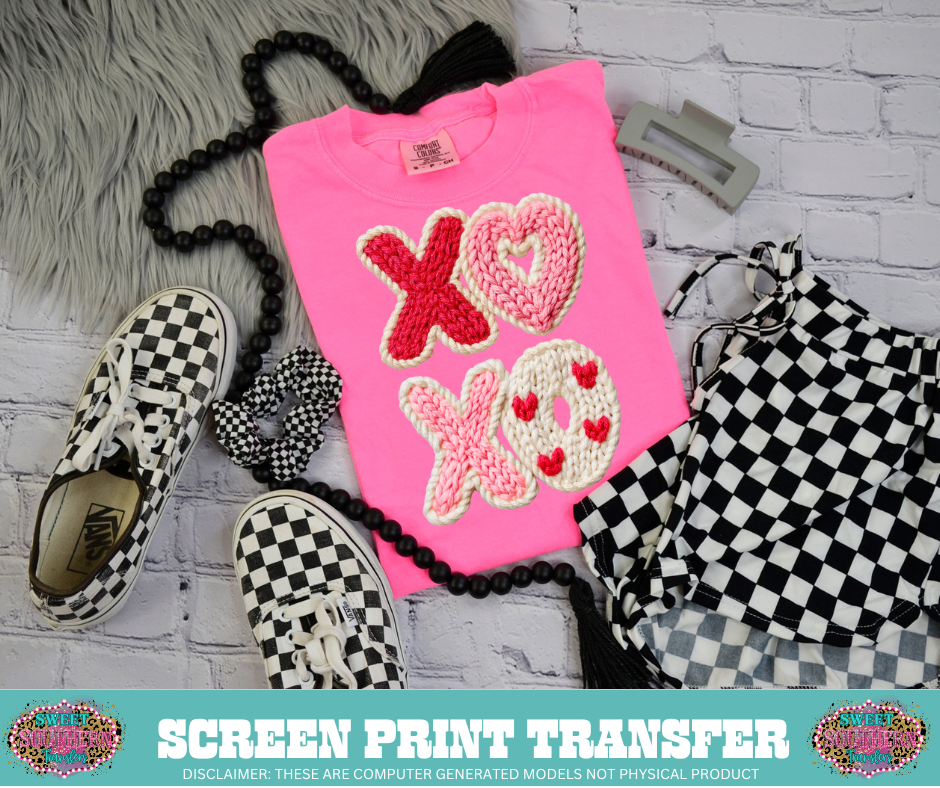 FULL COLOR SCREEN PRINT  - XOXO VALENTINES YARN