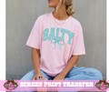 FULL COLOR SCREEN PRINT- SALTY TEAL BOW