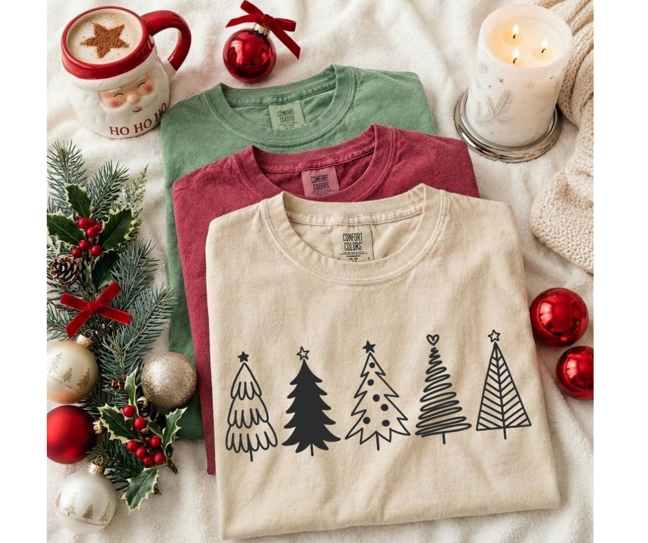 SINGLE COLOR SCREEN PRINT - CHRISTMAS TREES