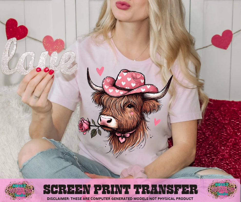 FULL COLOR SCREEN PRINT - COW ROSE