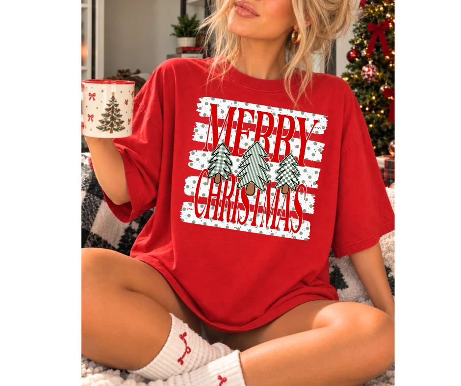 FULL COLOR SCREEN PRINT - MERRY CHRISTMAS STRIPES