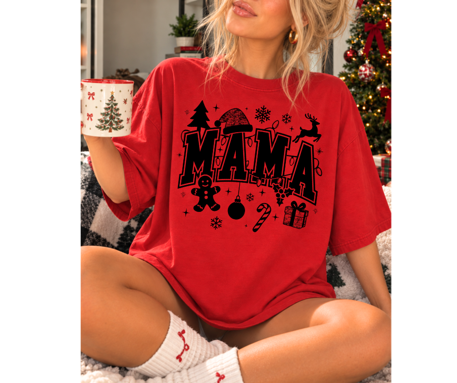 SINGLE COLOR SCREEN PRINT - MAMA CHRISTMAS