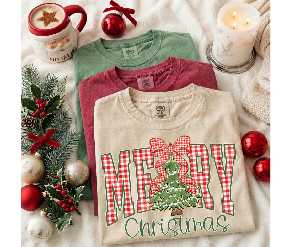 FULL COLOR SCREEN PRINT - MERRY CHRISTMAS PLAID