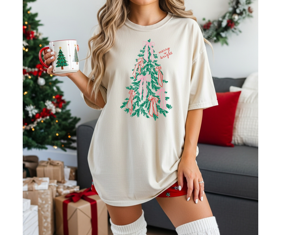 FULL COLOR SCREEN PRINT - MERRY AND BRIGHT