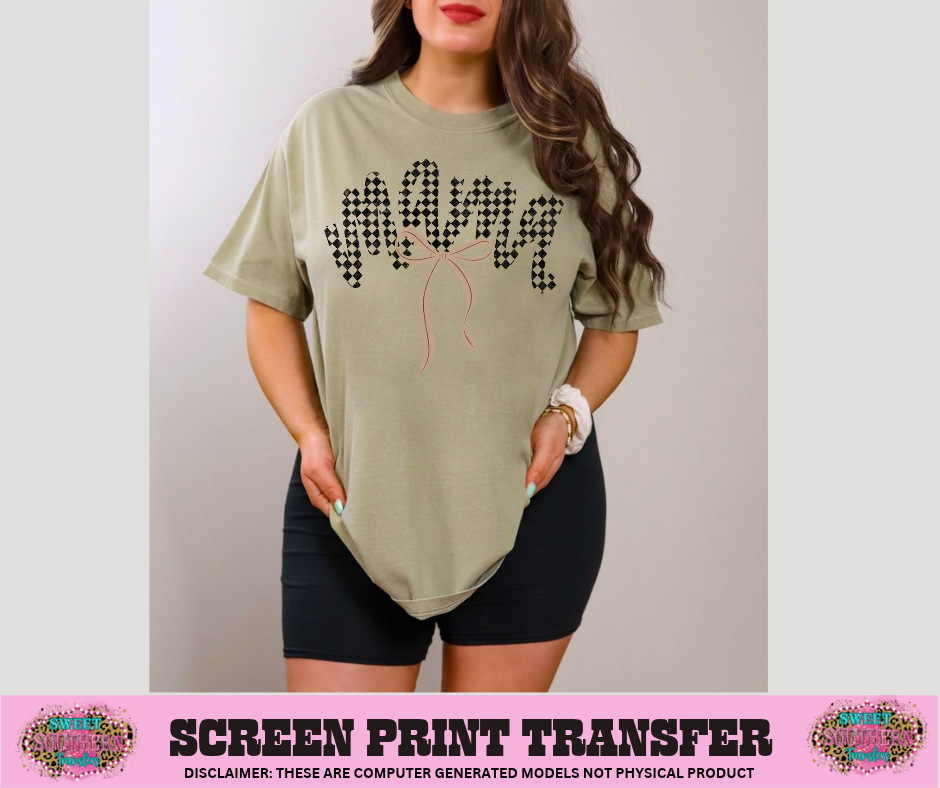 FULL COLOR SCREEN PRINT - MAMA CHECKERED