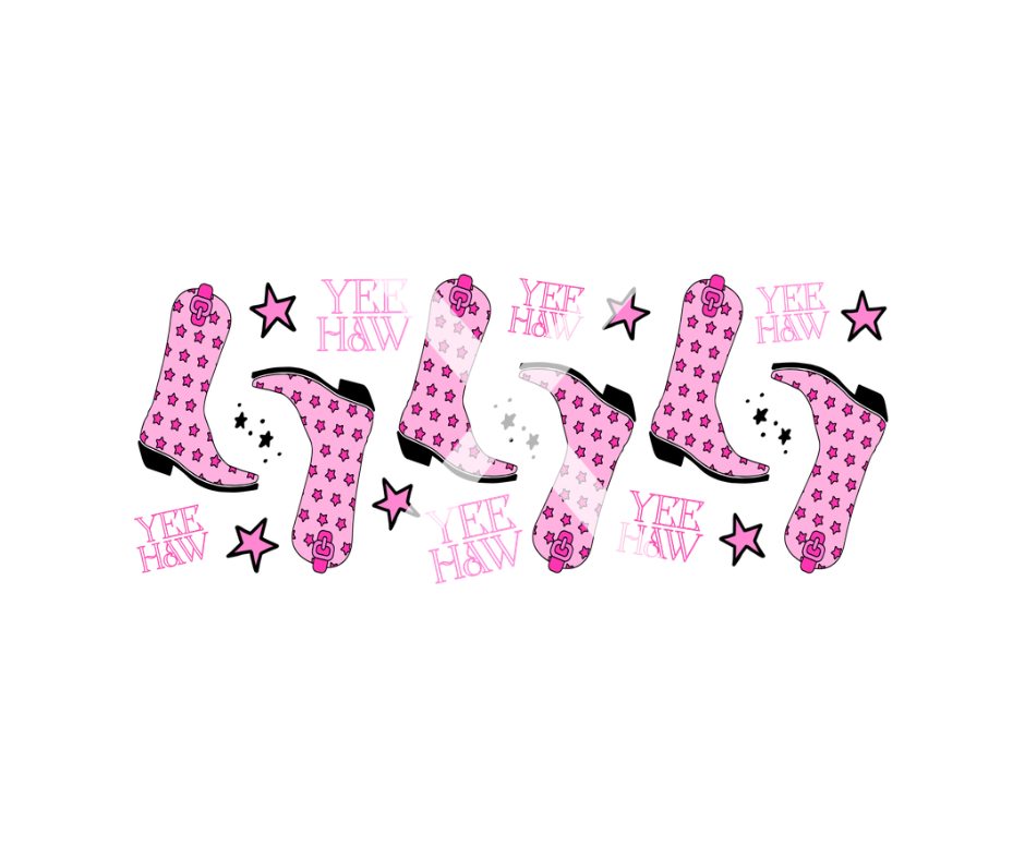 PINK BOOTS - UV DTF