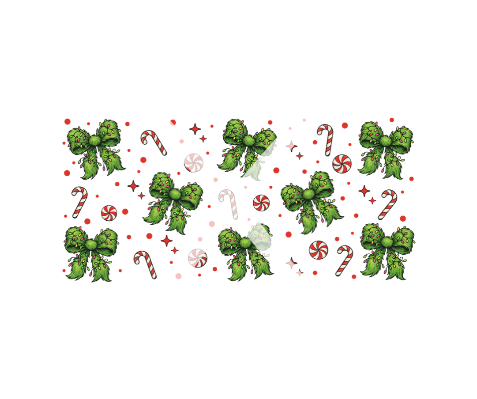 G BOW CANDY CANE - UV DTF