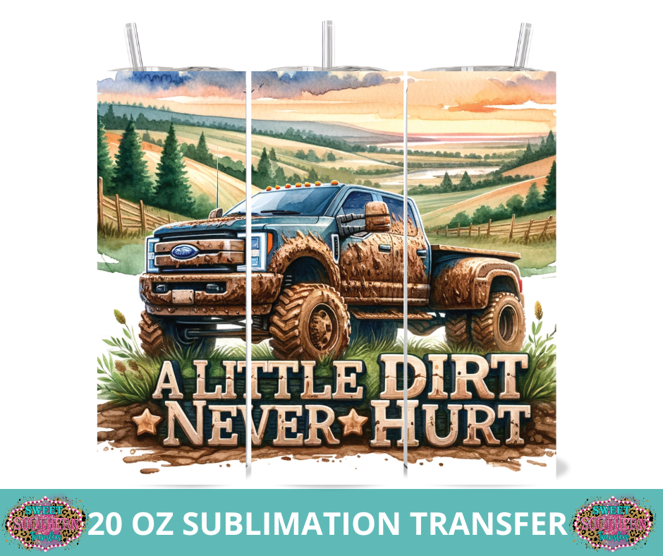 20 OZ SUBLIMATION TUMBLER WRAP - A LITTLE DIRT TRUCK