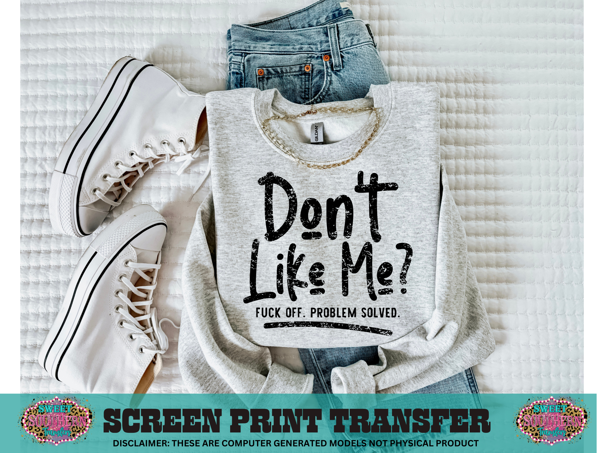 SINGLE COLOR SCREEN PRINT - DON'T LIKE ME? FUCK OFF