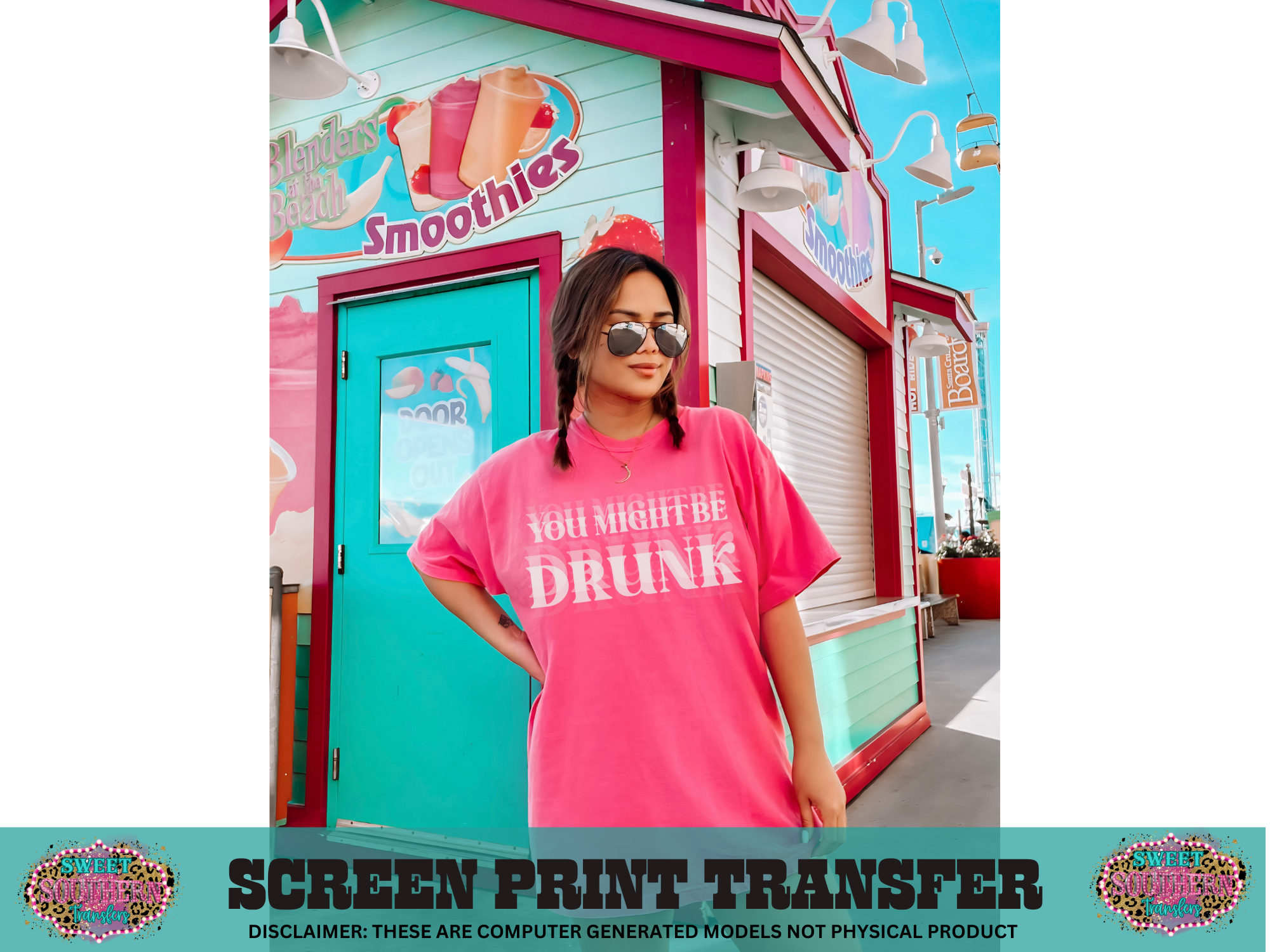 SINGLE COLOR SCREEN PRINT - YOU MIGHT BE DRUNK (WHITE)