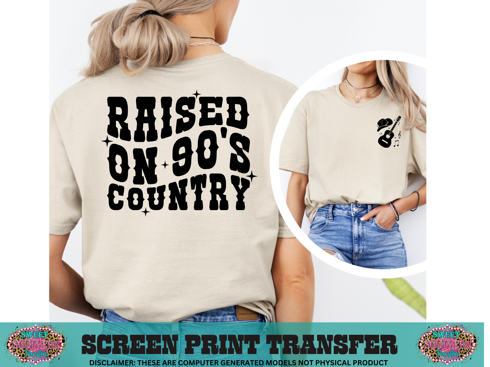 SINGLE COLOR SCREEN PRINT - RAISED ON 90S