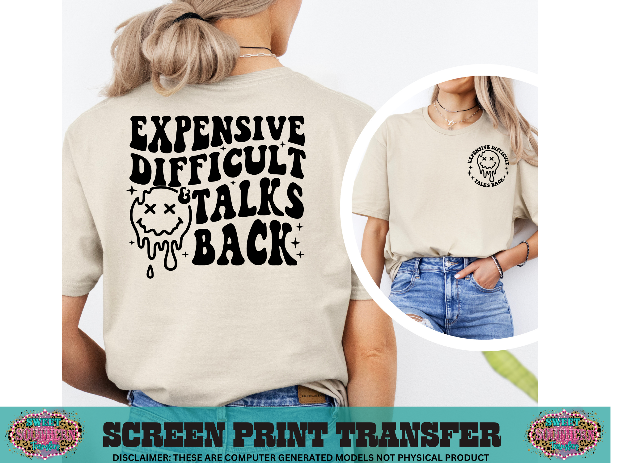 SINGLE COLOR SCREEN PRINT - EXPENSIVE AND DIFFICULT AND TALKS BACK