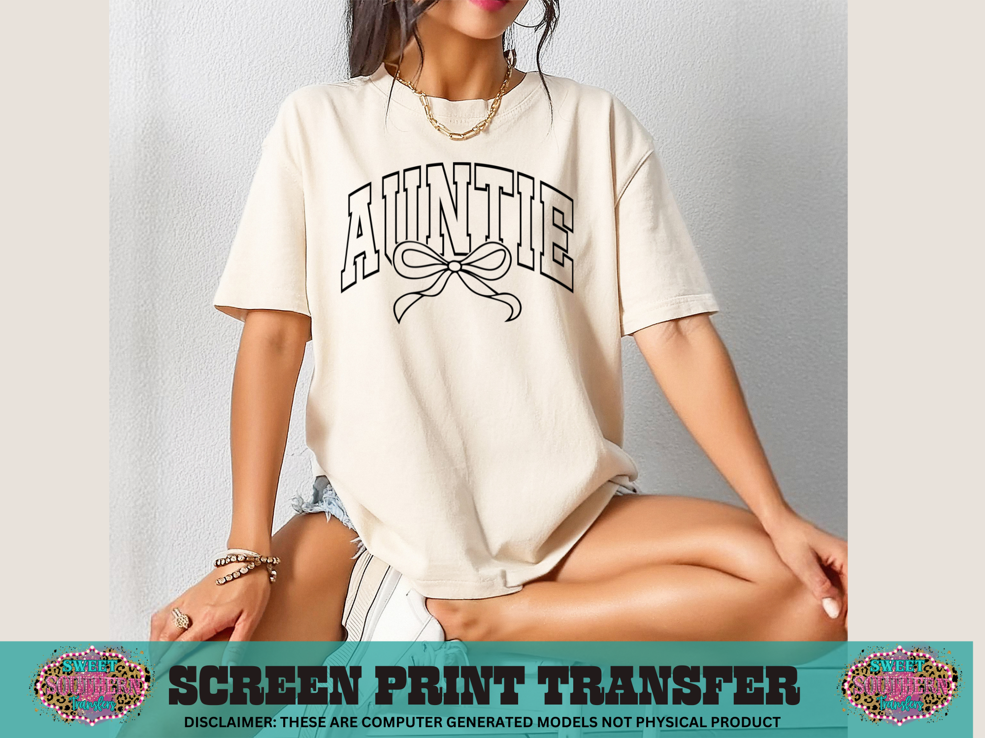 SINGLE COLOR SCREEN PRINT - AUNTIE BOW
