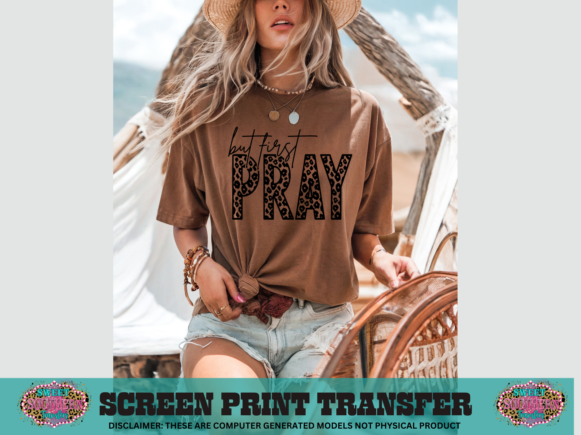 SINGLE COLOR SCREEN PRINT - BUT FIRST PRAY