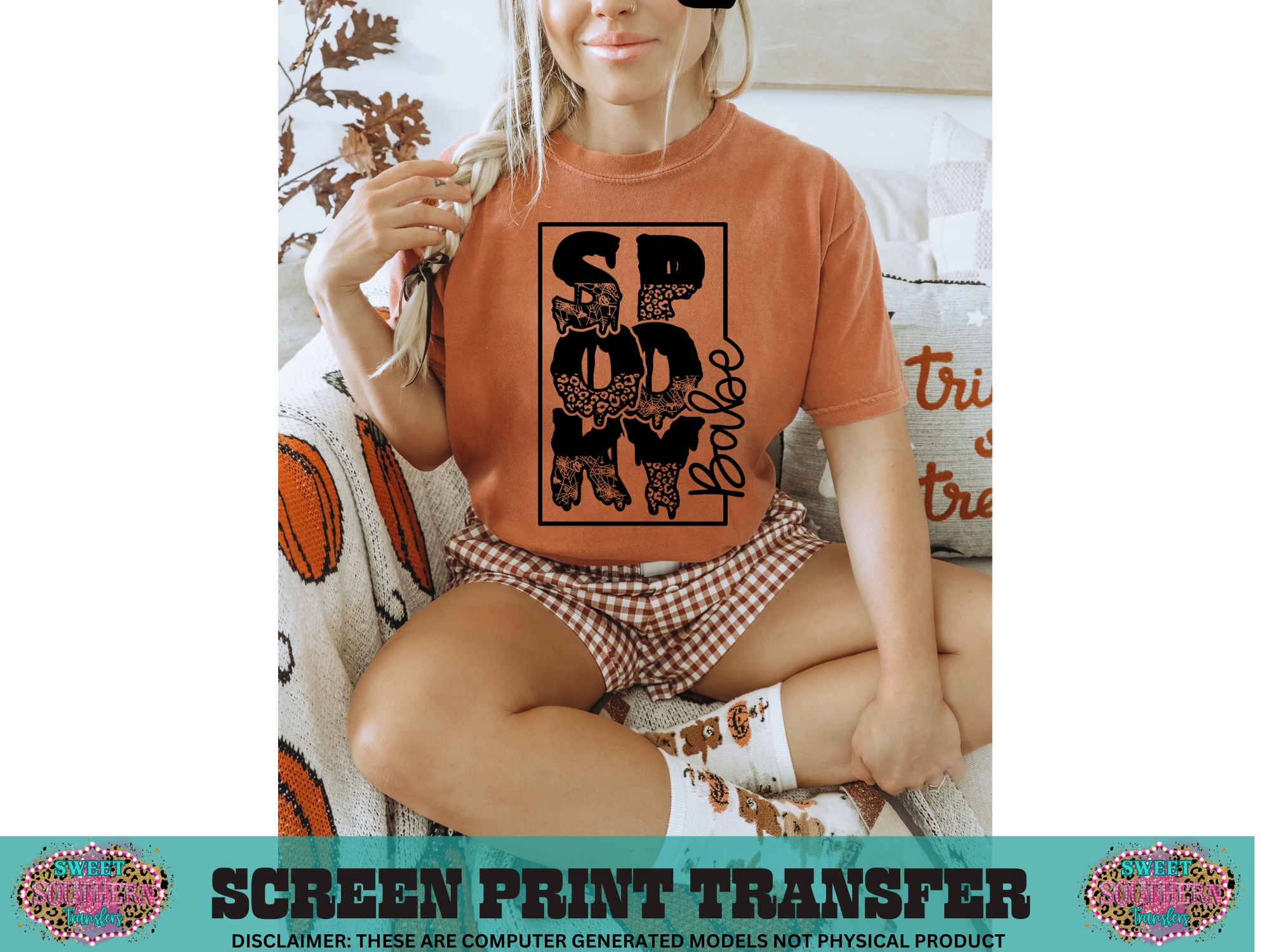 SINGLE COLOR SCREEN PRINT - SPOOKY BABE CHEETAH