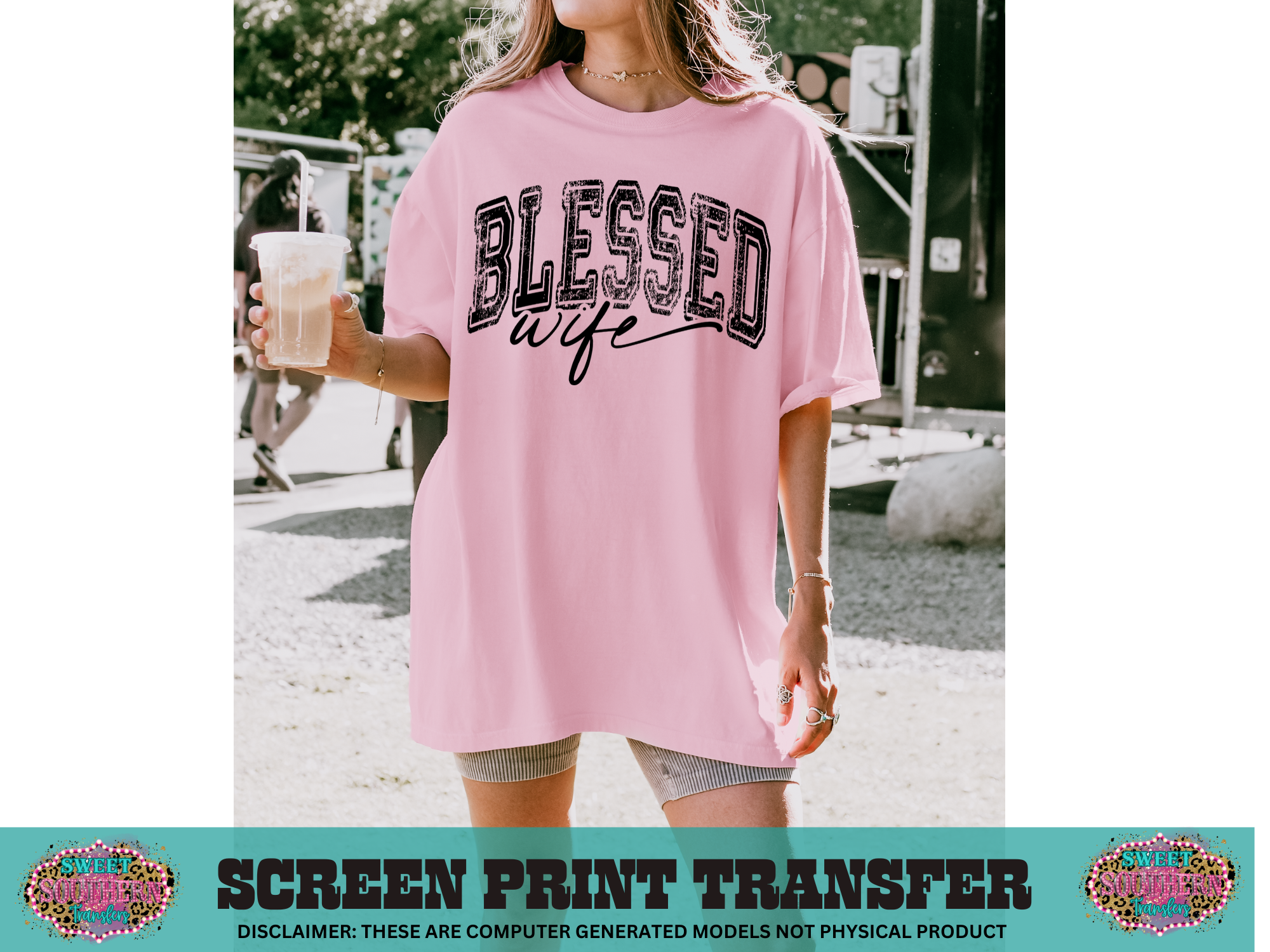 SINGLE COLOR SCREEN PRINT - BLESSED WIFE