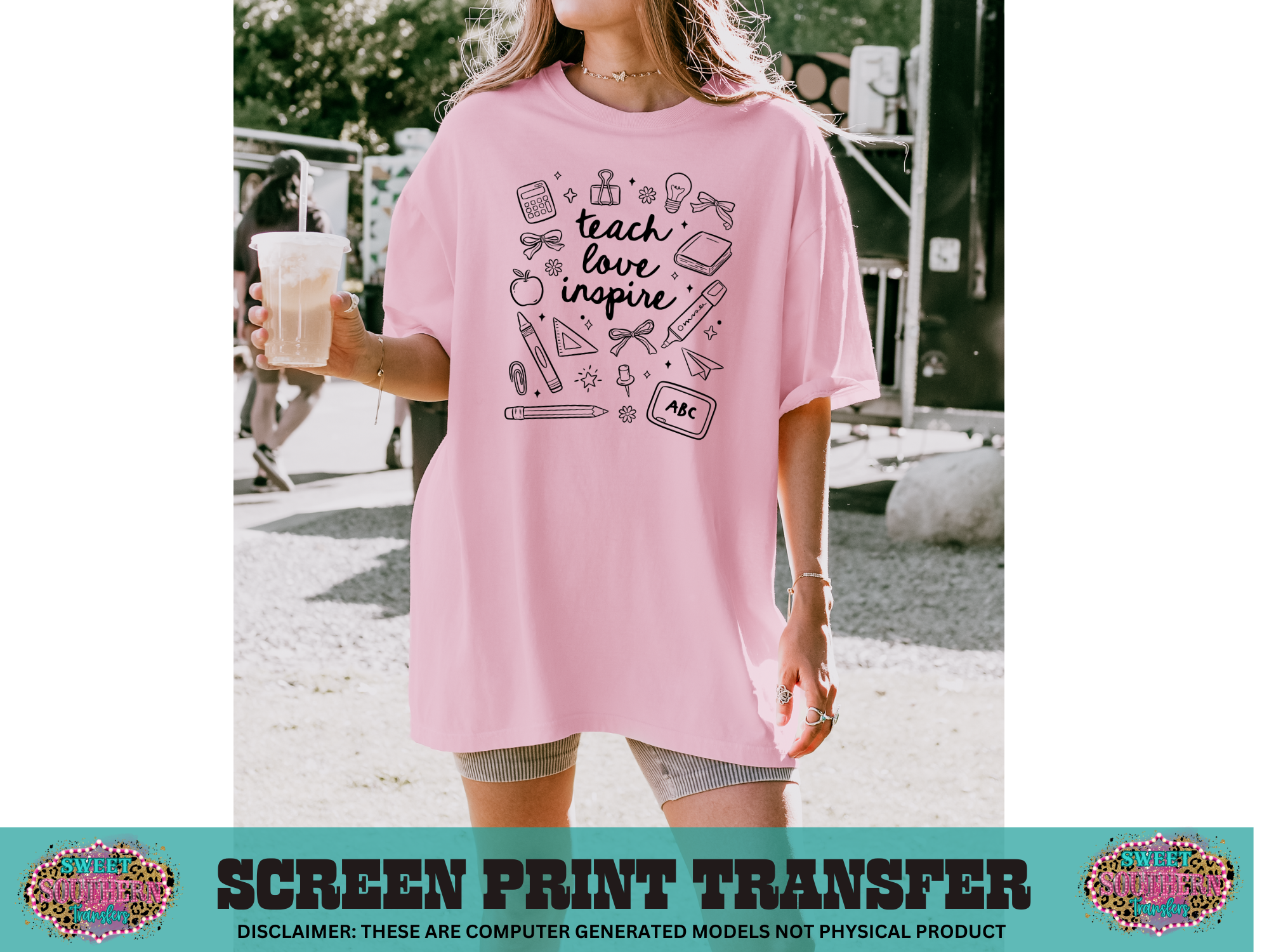 SINGLE COLOR SCREEN PRINT - TEACH LOVE INSPIRE ABC
