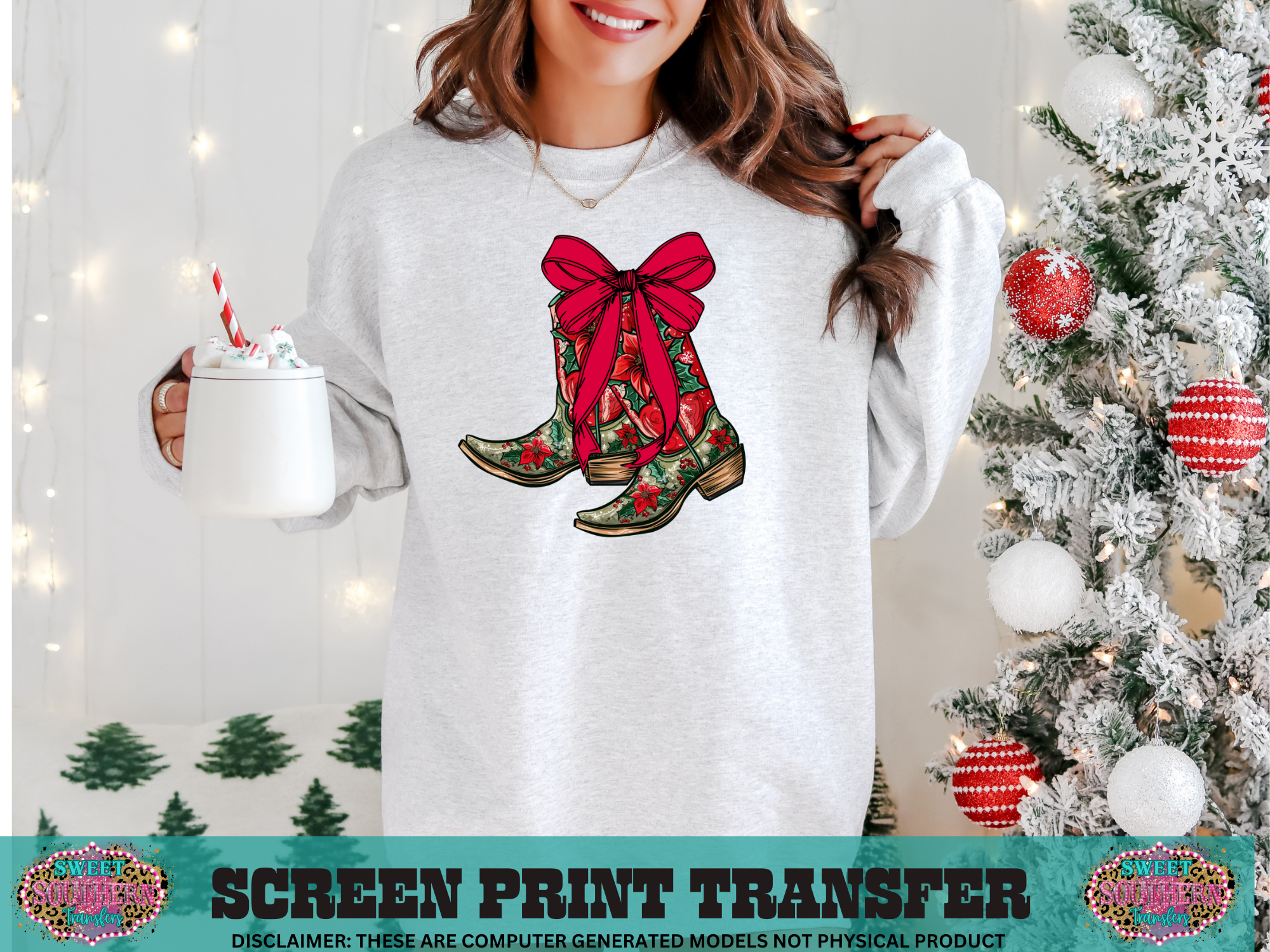 FULL COLOR SCREEN PRINT  - BOOTS CHRISTMAS