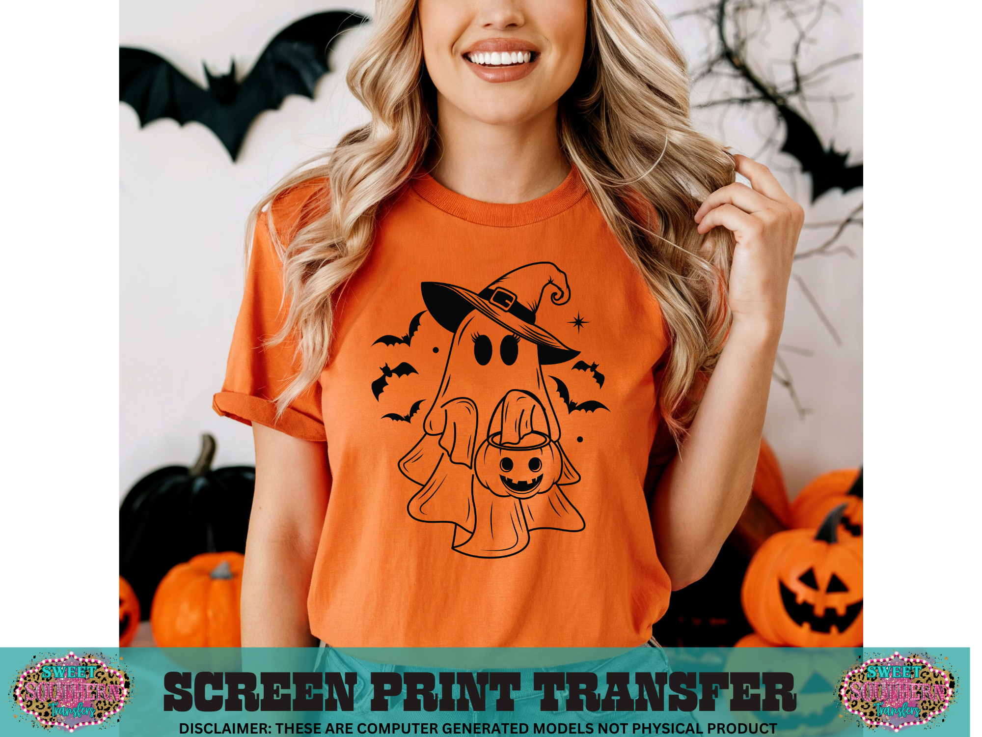 SINGLE COLOR SCREEN PRINT - GHOST SPOOKY