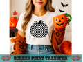 SINGLE COLOR SCREEN PRINT - CHECKERED PUMPKIN