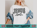 SINGLE COLOR SCREEN PRINT - JESUS CHECKERED BOW